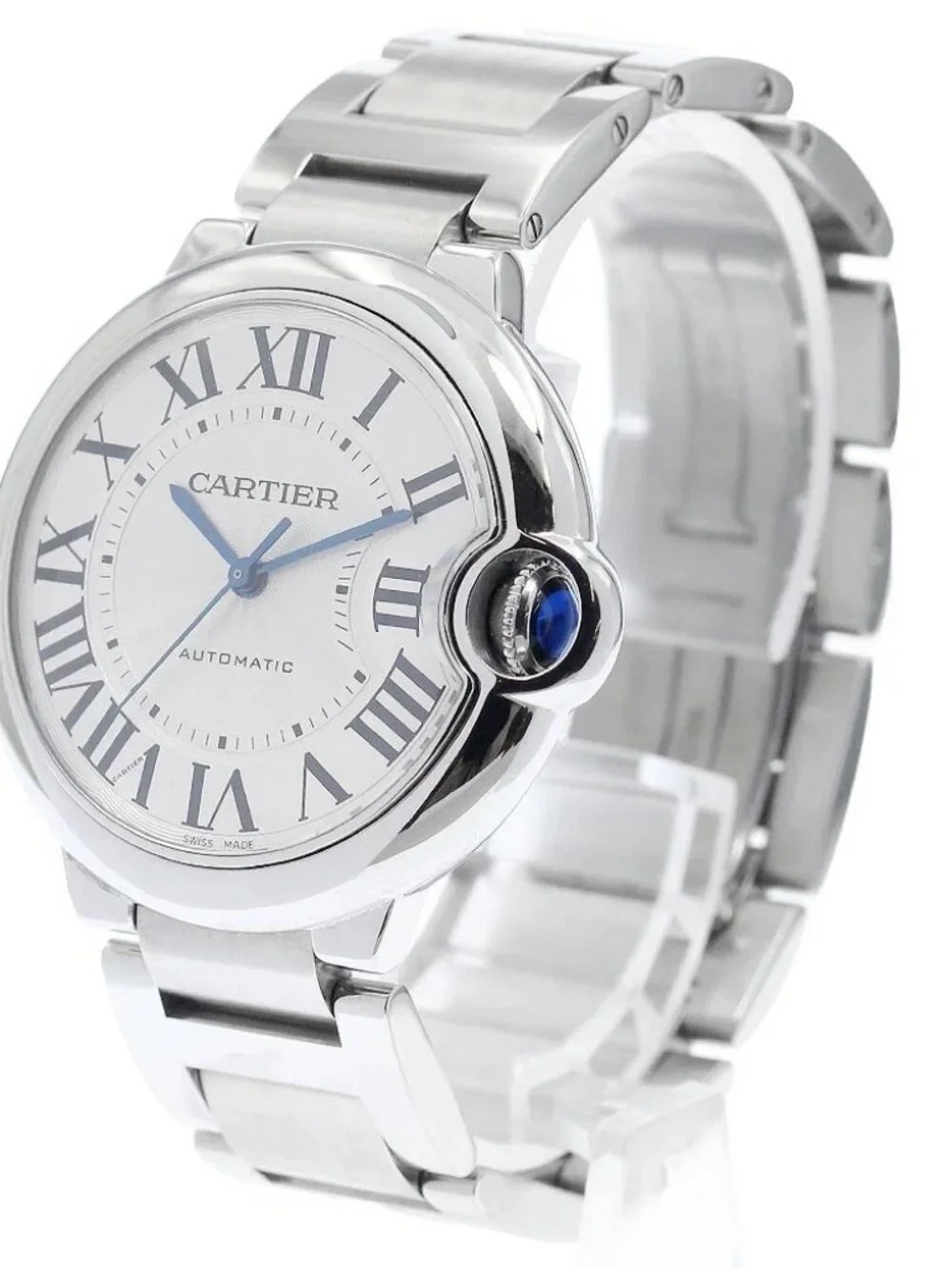 CARTIER Baron Blue MM W6920046 Silver Dial Automatic Boy's Watch_972664